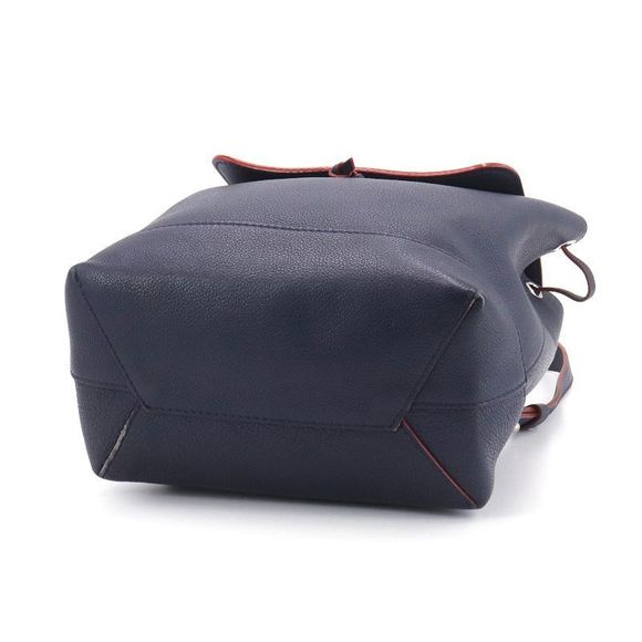 Louis Vuitton Lock Me Backpack Marine Rouge Navy Leather Rucksack Bag - Picture 3 of 6